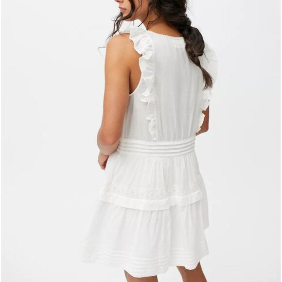Urban Outfitters Liz Ruffle Cotton Mini Dress - Picture 3 of 4